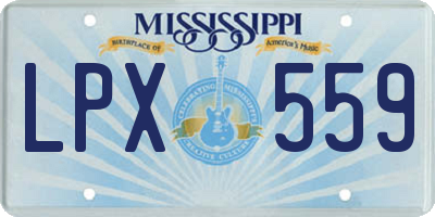 MS license plate LPX559