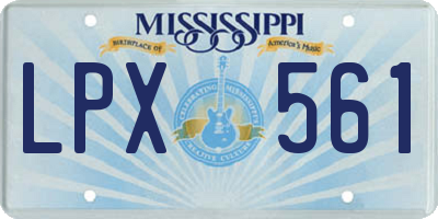 MS license plate LPX561