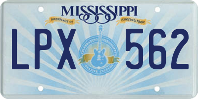 MS license plate LPX562