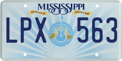 MS license plate LPX563