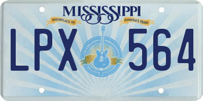 MS license plate LPX564