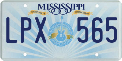 MS license plate LPX565