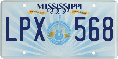 MS license plate LPX568