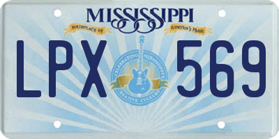 MS license plate LPX569