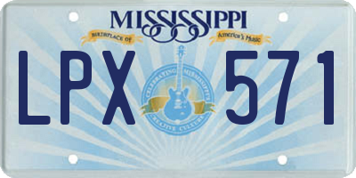 MS license plate LPX571
