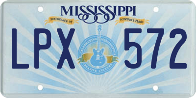 MS license plate LPX572