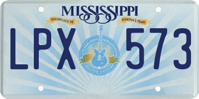 MS license plate LPX573