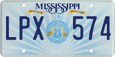 MS license plate LPX574