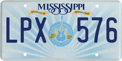 MS license plate LPX576