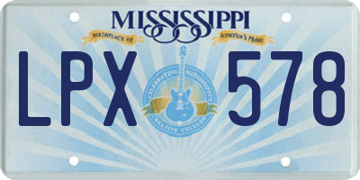MS license plate LPX578