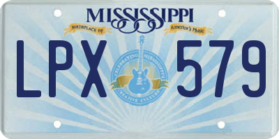 MS license plate LPX579