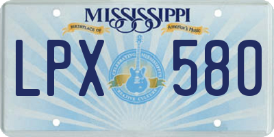 MS license plate LPX580