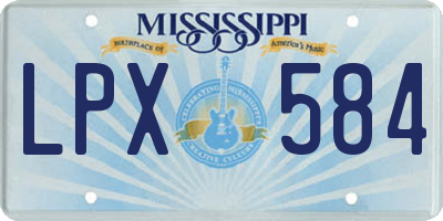 MS license plate LPX584