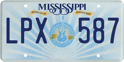 MS license plate LPX587