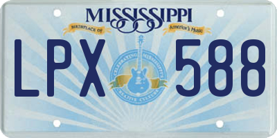 MS license plate LPX588