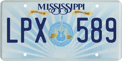MS license plate LPX589