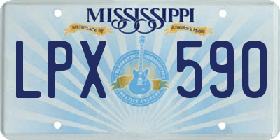 MS license plate LPX590