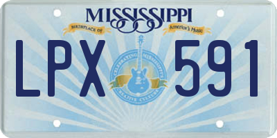 MS license plate LPX591