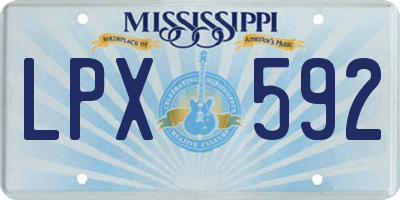 MS license plate LPX592