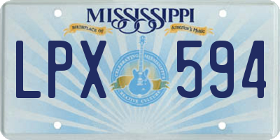MS license plate LPX594