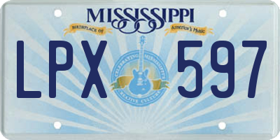 MS license plate LPX597