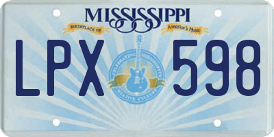 MS license plate LPX598