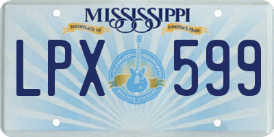 MS license plate LPX599