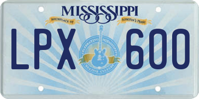 MS license plate LPX600
