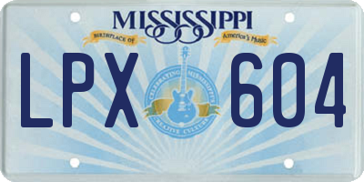 MS license plate LPX604