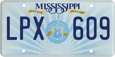 MS license plate LPX609