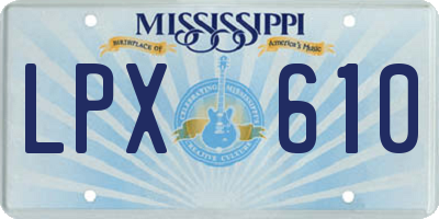 MS license plate LPX610