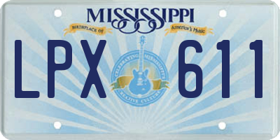 MS license plate LPX611