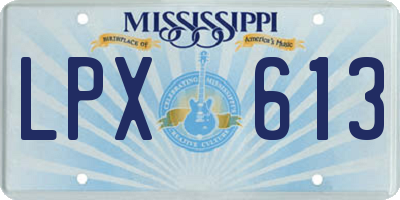 MS license plate LPX613
