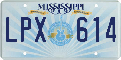 MS license plate LPX614