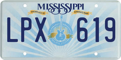 MS license plate LPX619