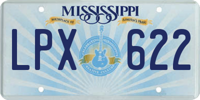 MS license plate LPX622