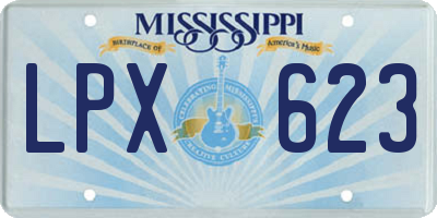 MS license plate LPX623