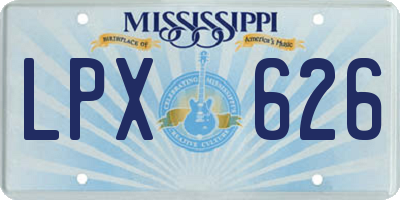 MS license plate LPX626
