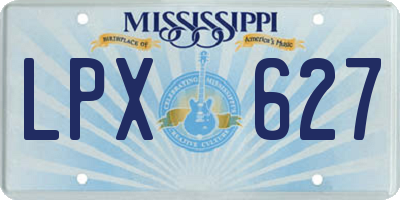 MS license plate LPX627