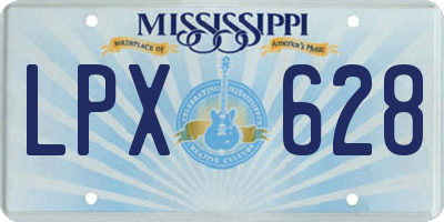 MS license plate LPX628
