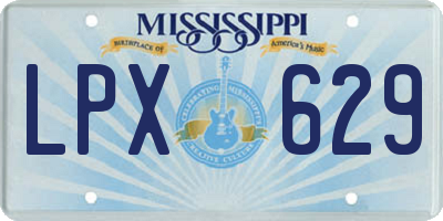 MS license plate LPX629