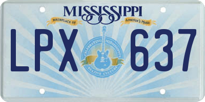 MS license plate LPX637