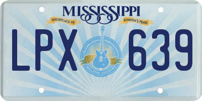 MS license plate LPX639
