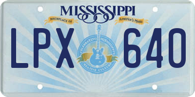 MS license plate LPX640