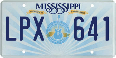 MS license plate LPX641
