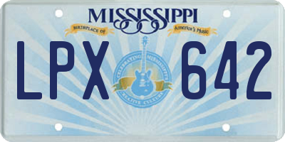 MS license plate LPX642