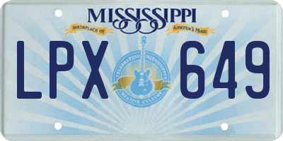 MS license plate LPX649