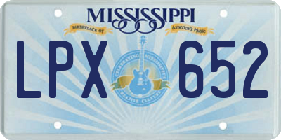 MS license plate LPX652