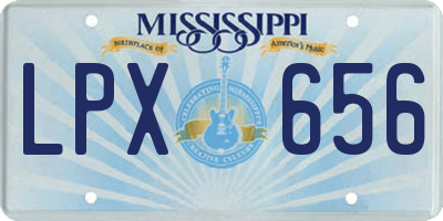 MS license plate LPX656