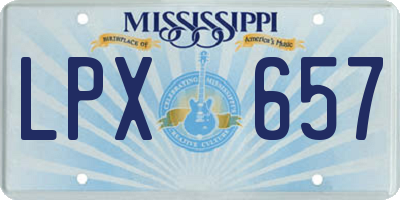 MS license plate LPX657
